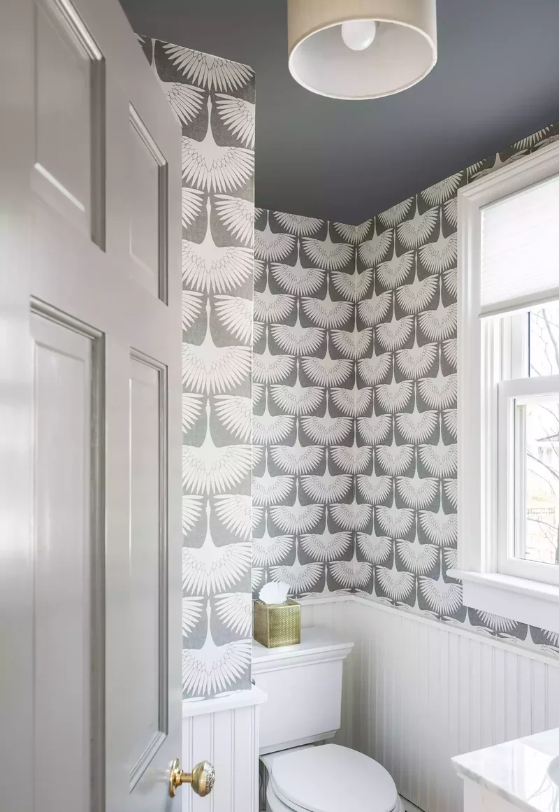 43 Beautiful Powder Room Ideas to Transform Your Half Bath 9 Paint the Ceiling