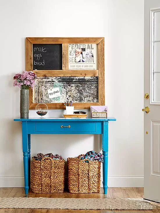 Painted Blue Entryway Table