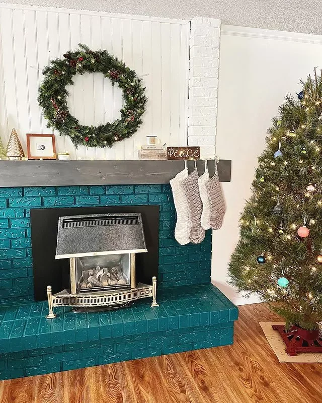 36 Beautiful Painted Fireplace Ideas for Your Home 29 Painted Blue Fireplace