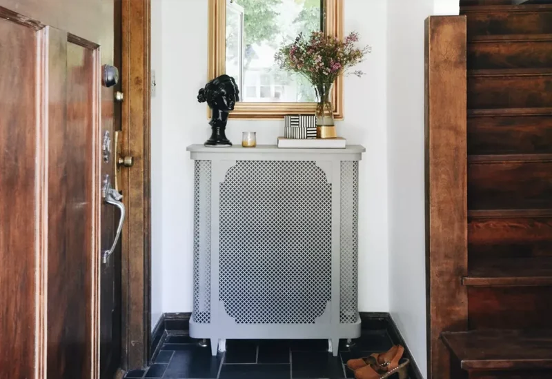17 Beautiful DIY Radiator Cover Ideas for Your Home 10 Painted Old Radiator