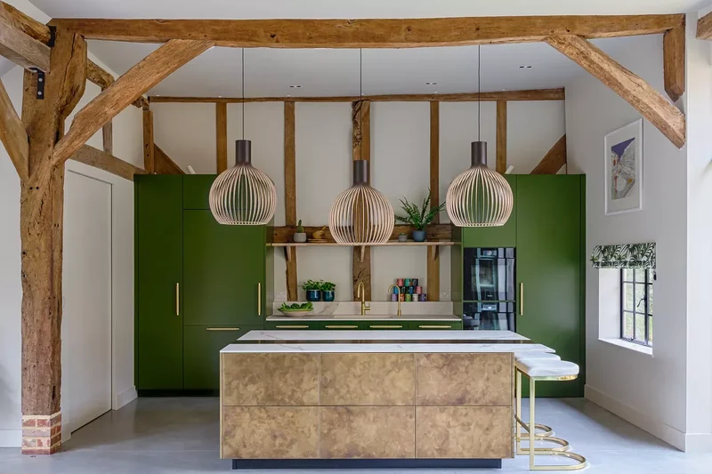 39 Green Kitchen Design Ideas That Never Go Out of Style 16 Pair Green With Wood Tones