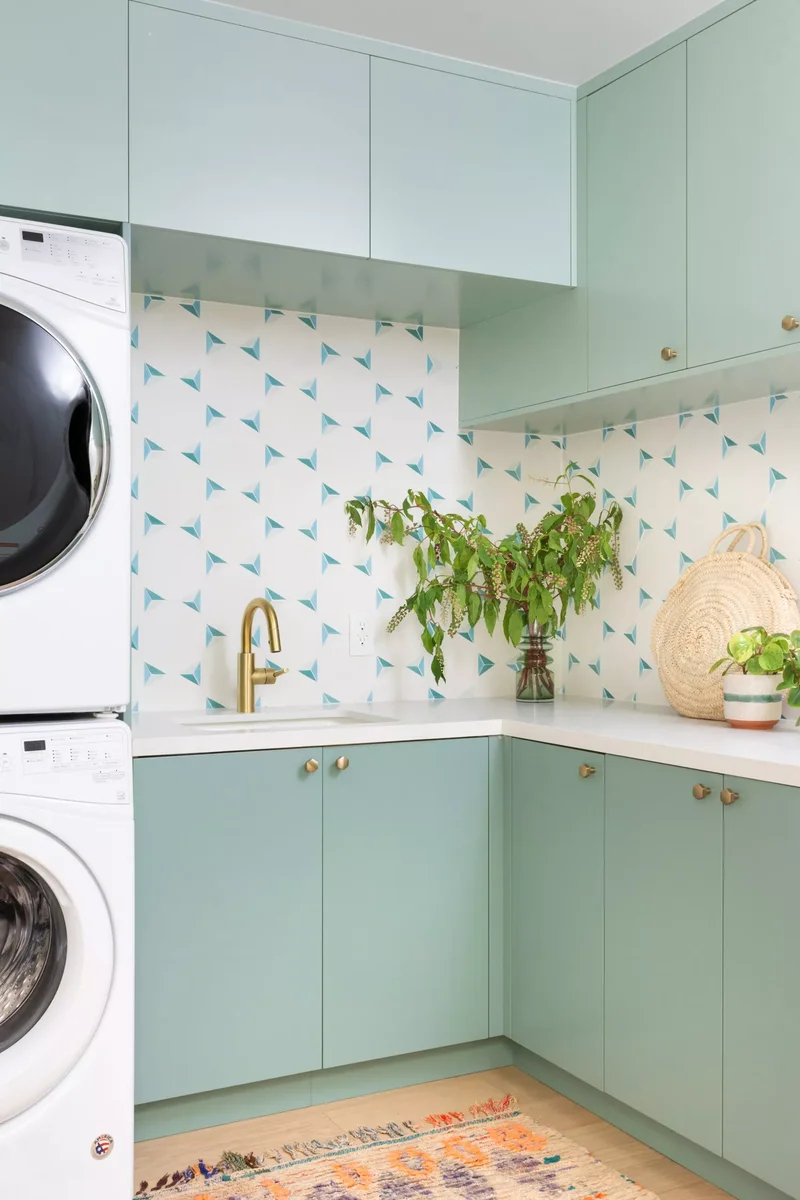 57 Laundry Room Ideas That Make Chores More Enjoyable 5 Pair Green and Blue