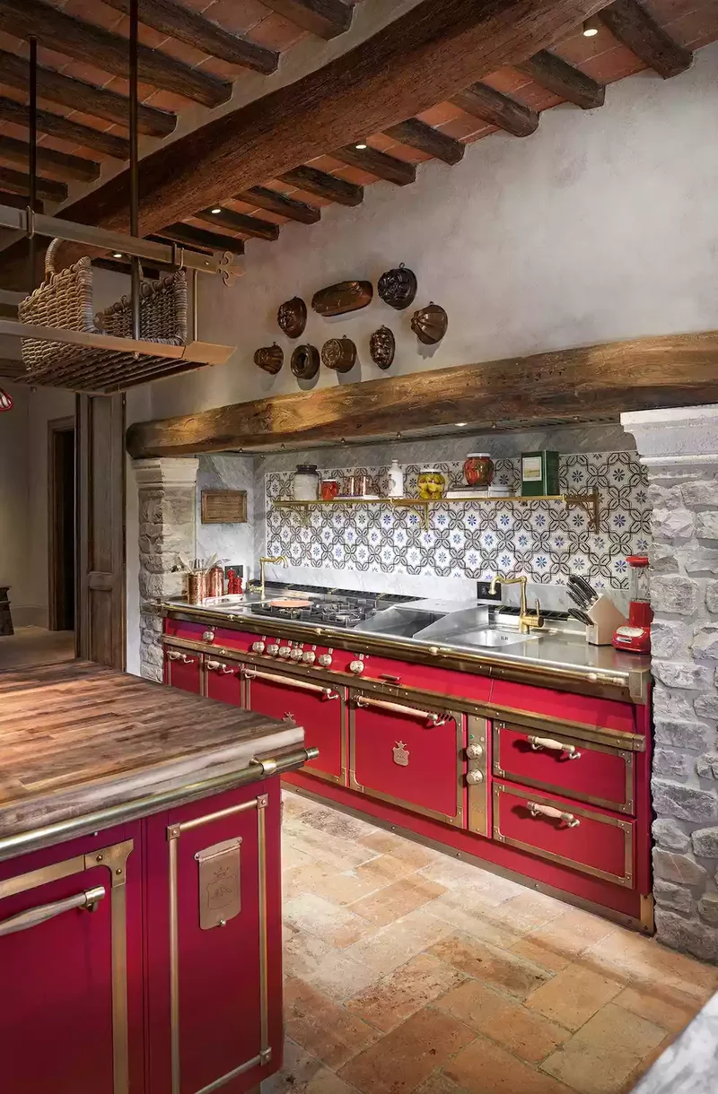 28 Red Kitchen Ideas That'll Transform Your Cooking Space 16 Pair With Rustic Finishes