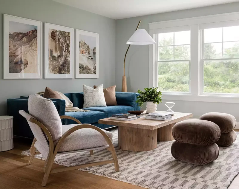 Pale Blue Gray Living Room