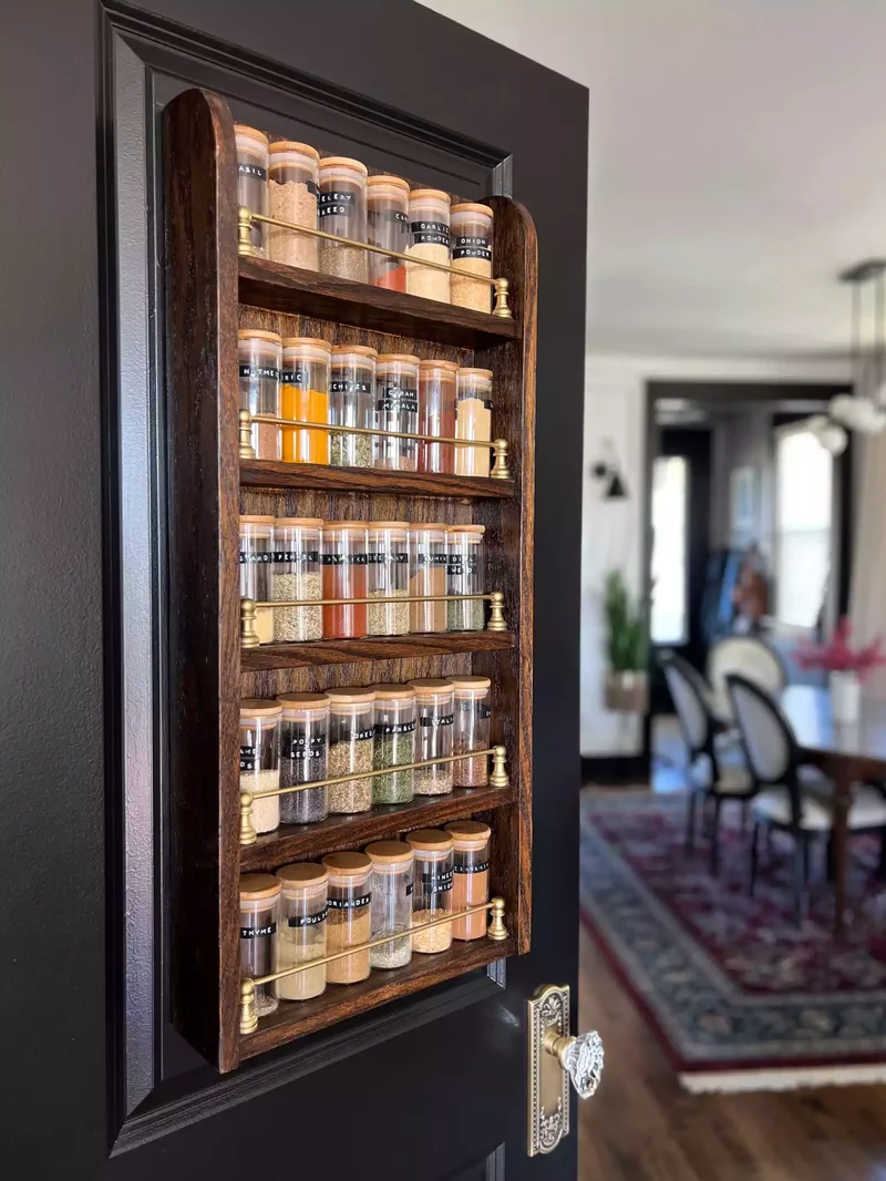 20 DIY Spice Rack Solutions to Eliminate Kitchen Clutter 8 Pantry Door Spice Rack