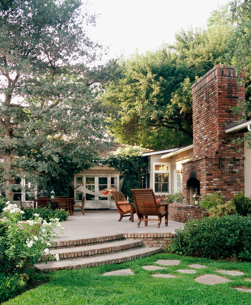 Patio with Outdoor Fireplace After