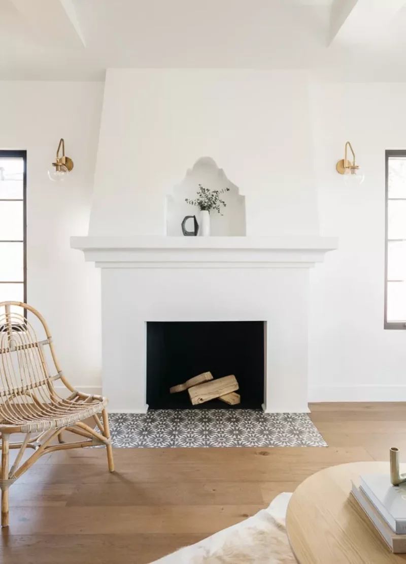 67 Fireplace Designs for a Cozy Focal Point in Your Space 65 Patterned Tile Hearth