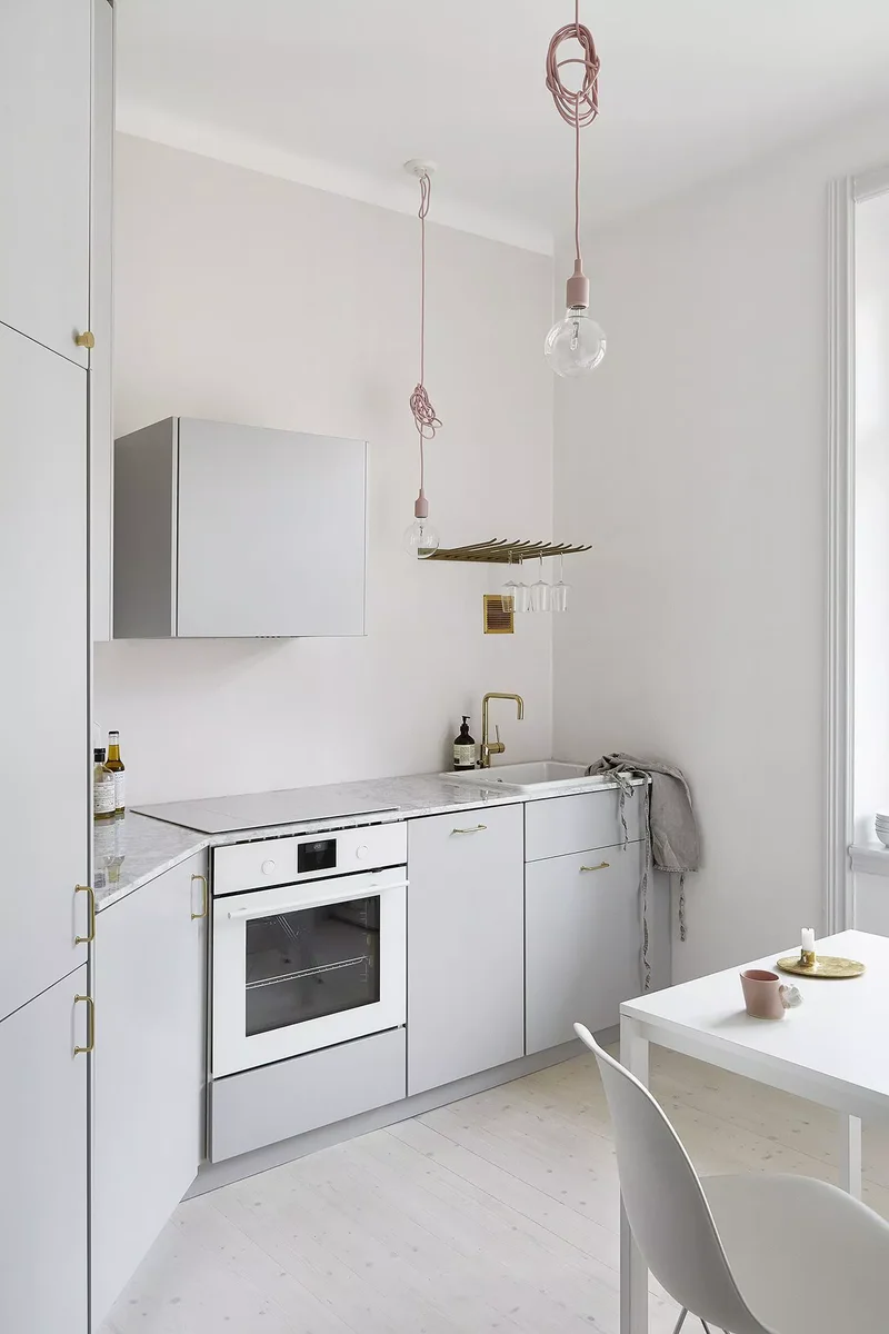31 Kitchen Color Schemes for Every Style to Transform Your Space 16 Pearl Gray + White + Pink