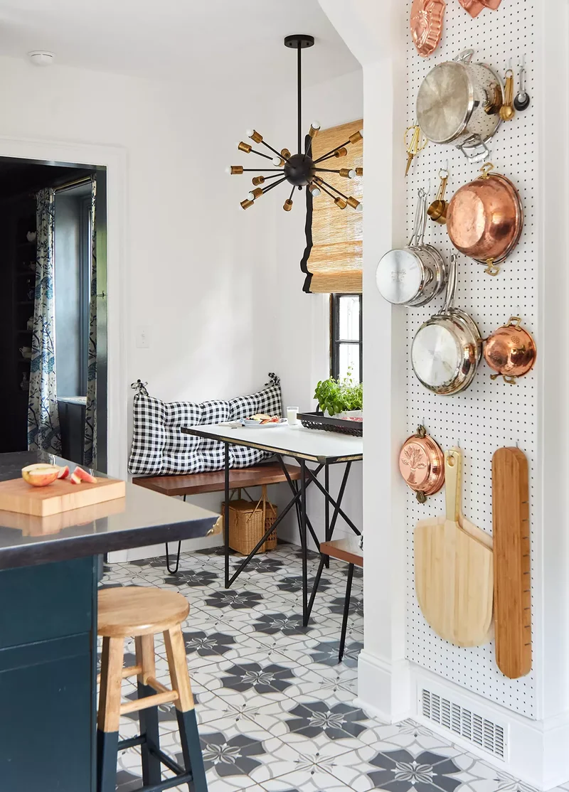 15 Stylish Pot Rack Ideas to Organize Your Cookware 15 Pegboard Pot Rack