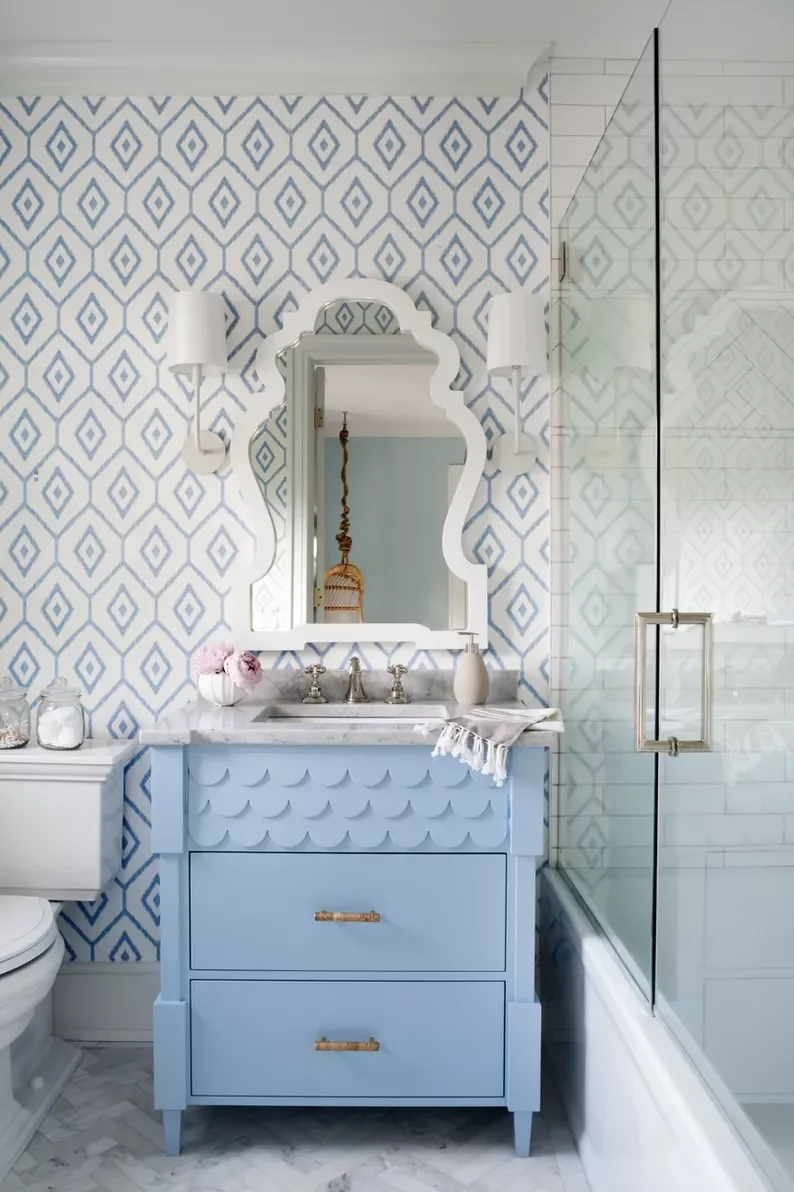 42 Vibrant Bathroom Color Ideas for Small Space Styling 39 Periwinkle Blue