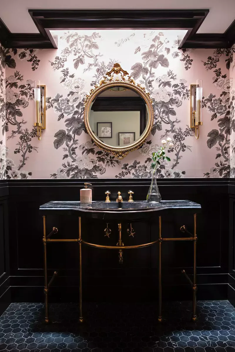 41 Bathroom Paint Color Ideas to Transform Your Space 34 Pink + Black