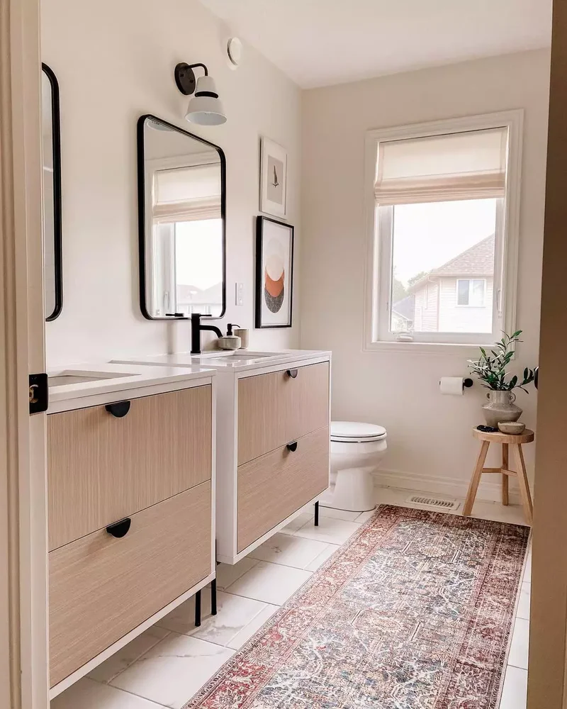 67 Farmhouse Style Ideas for Your Modern Rustic Home 44 Place Plants in the Bathroom