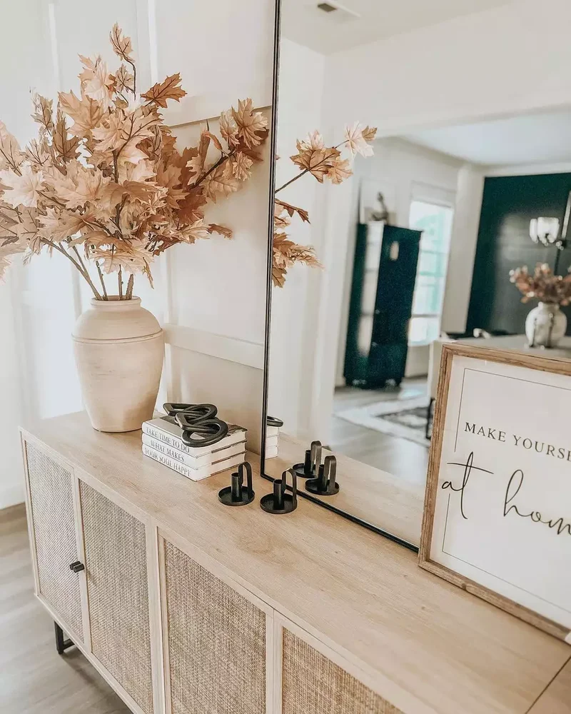 51 Entryway Mirror Ideas That Make Your Space Feel Larger 35 Place it Off Center