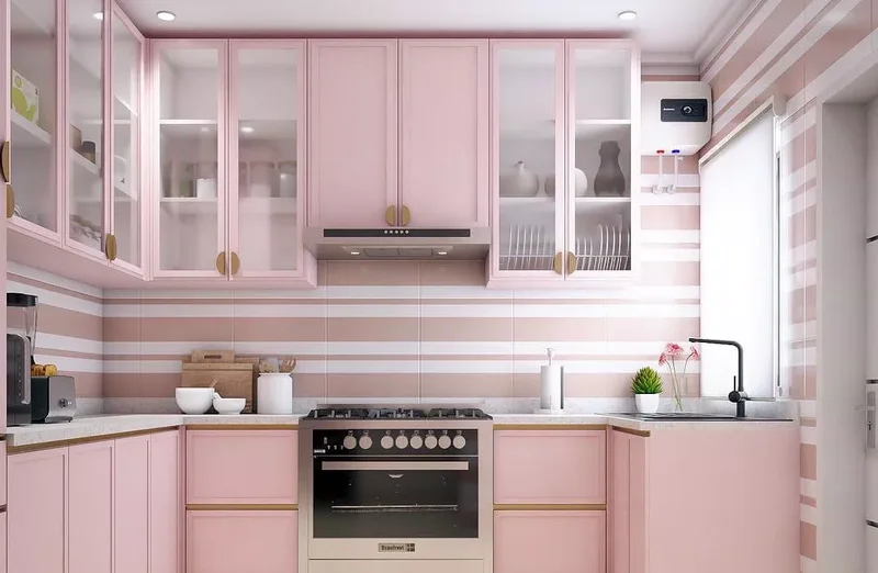 30 Pink Kitchen Designs Showing Pink as the Ideal Neutral 16 Play With Pink Stripes