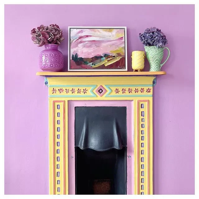 36 Beautiful Painted Fireplace Ideas for Your Home 31 Play With Yellow and Purple