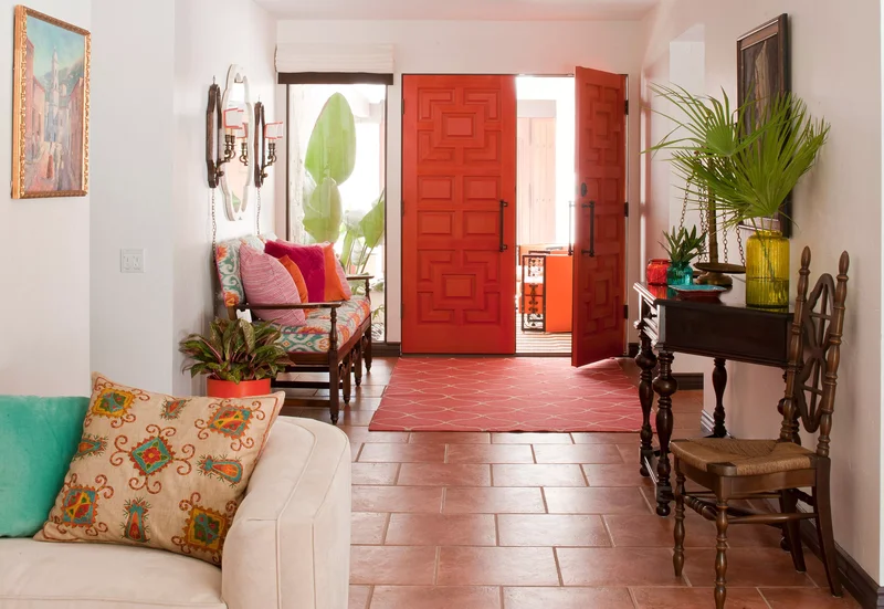 22 Stunning Foyer Design Ideas for Your Home's Grand Entry 3 Play with Bold Color
