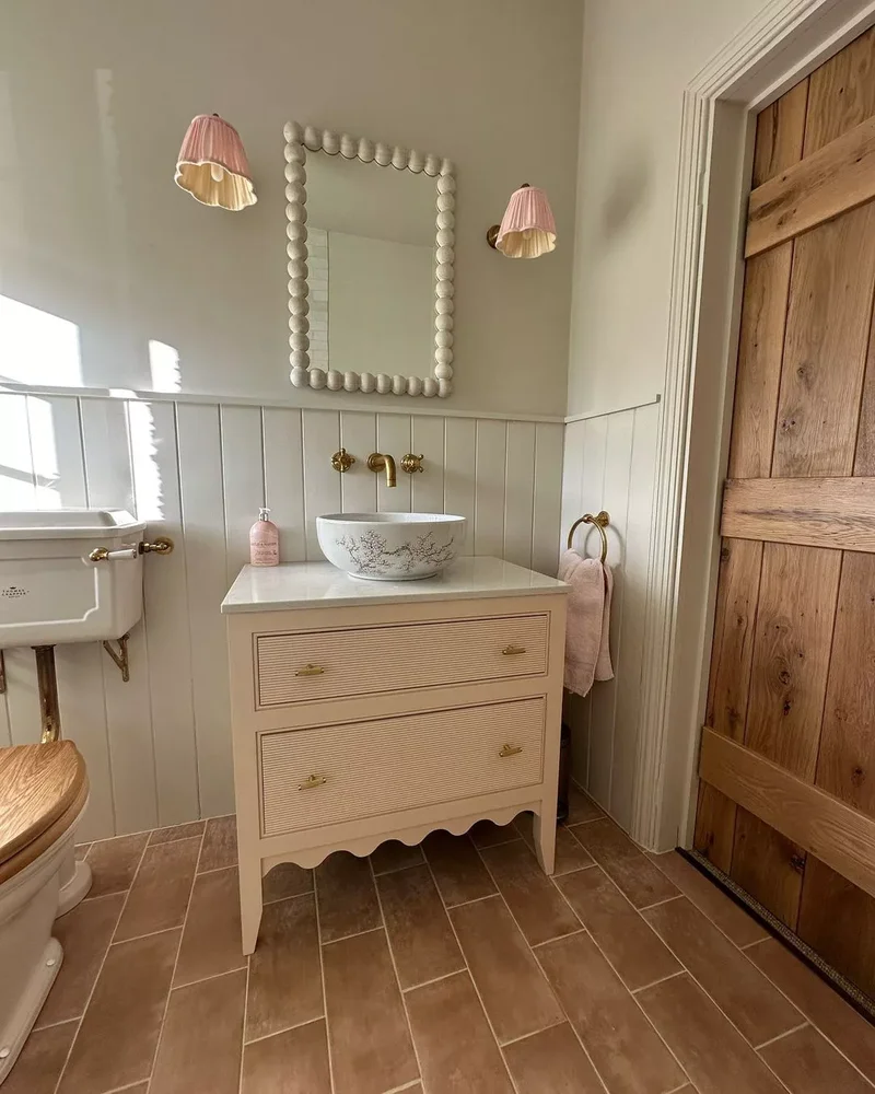 42 Country Bathroom Ideas for Your Modern Farmhouse Style 27 Playful Shapes