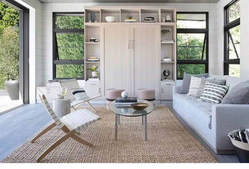 33 Space-Saving Murphy Bed Ideas We Love for Your Home 8 Pool House Murphy Bed