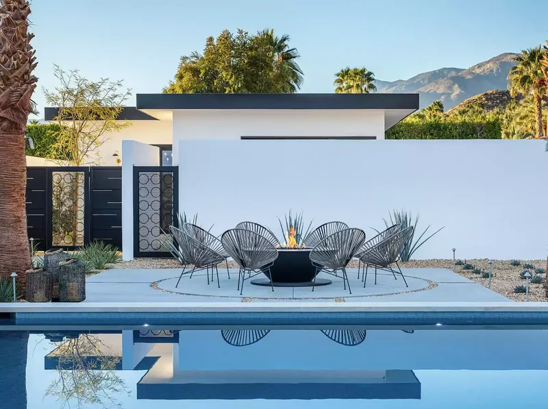 Poolside Fire Pit Patio