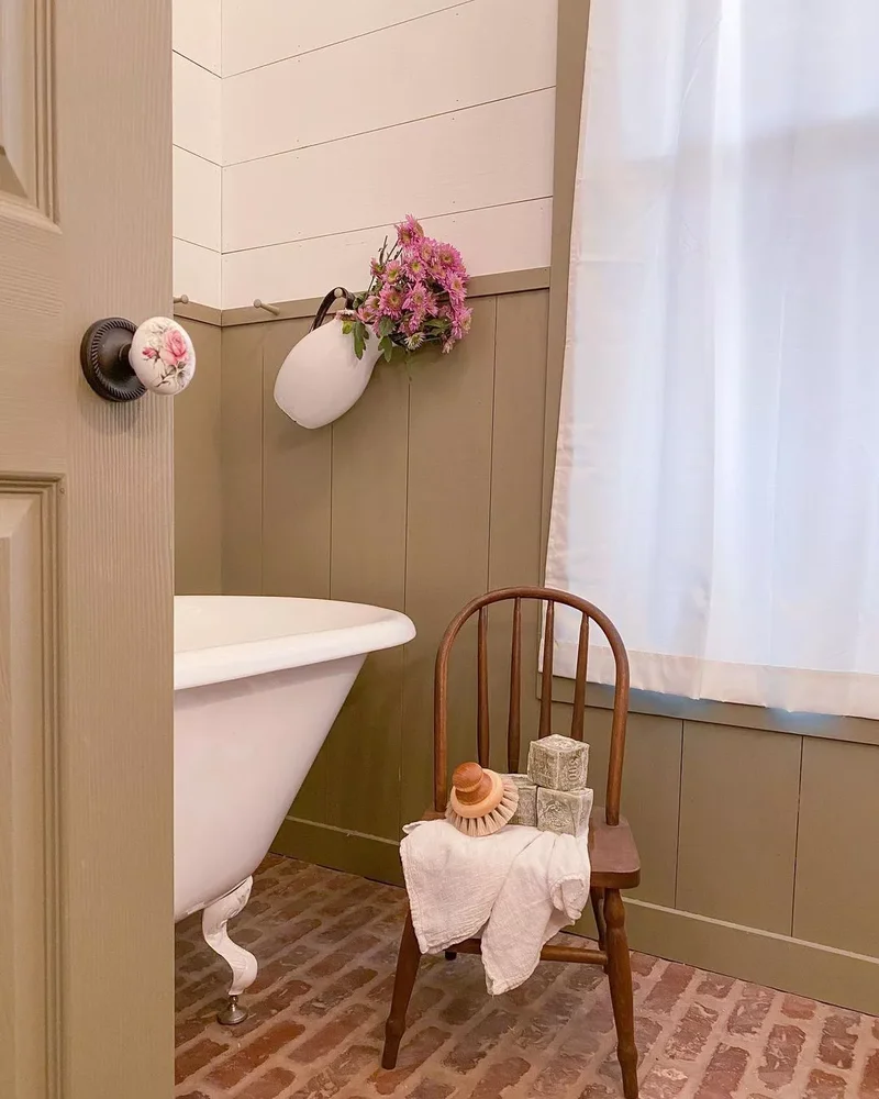 42 Country Bathroom Ideas for Your Modern Farmhouse Style 40 Pop of Nature