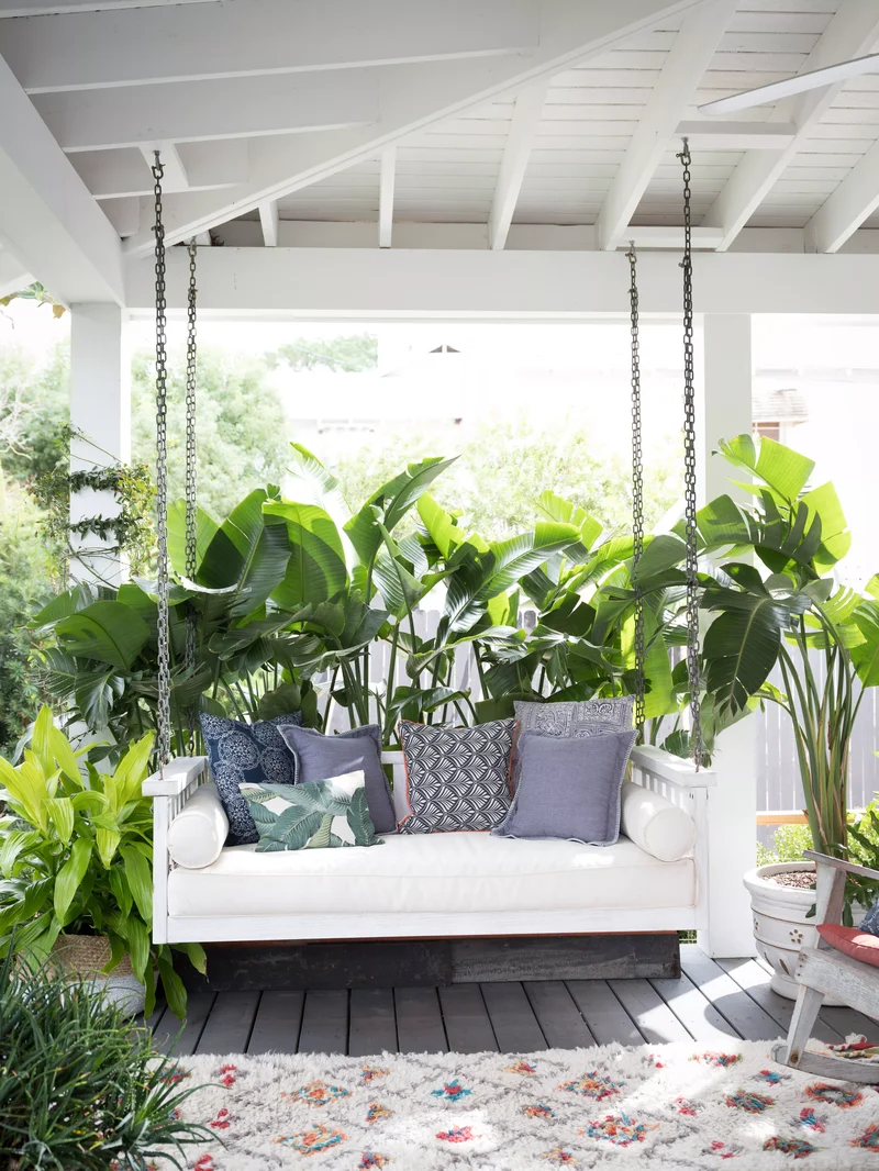44 Beautiful Patio Ideas for an Outdoor Space You'll Love 44 Porch Swing Idea