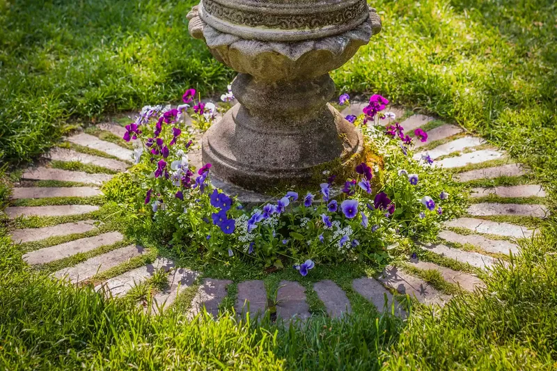 15 Brick Edging Ideas for Stylish Garden Flower Borders 1 Pressed-in-the-Ground Brick Edging