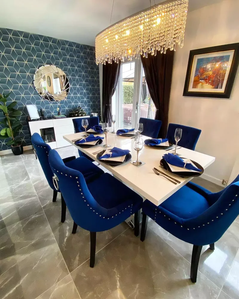 40 Beautiful Blue Dining Rooms You'll Want to Recreate 9 Print Play