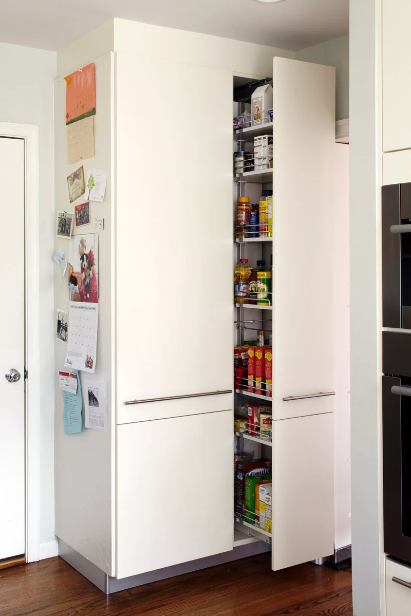 35 Walk-In Pantry Ideas to Maximize Your Storage Space 4 Pull-Out Pantry Storage