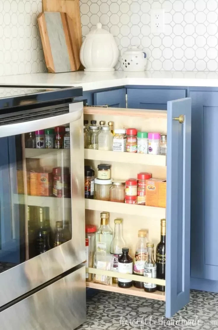 20 DIY Spice Rack Solutions to Eliminate Kitchen Clutter 4 Pull-Out Spice Rack Cabinet