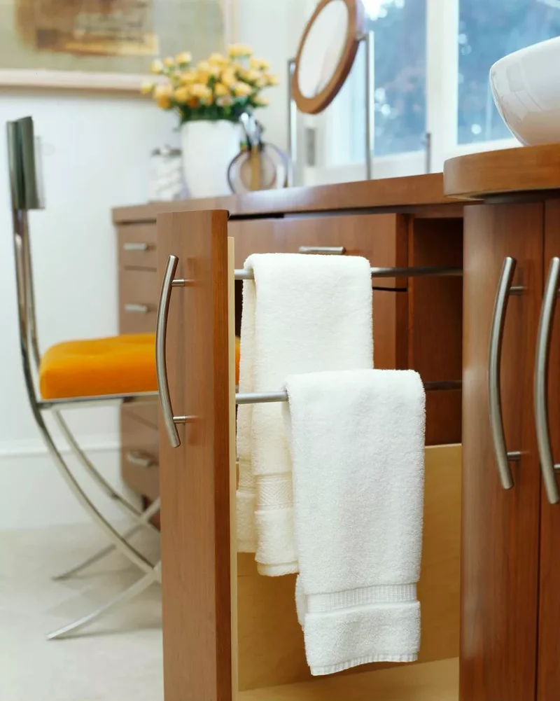 28 Smart Bathroom Towel Storage Solutions That Work 2 Pullout Towel Holders