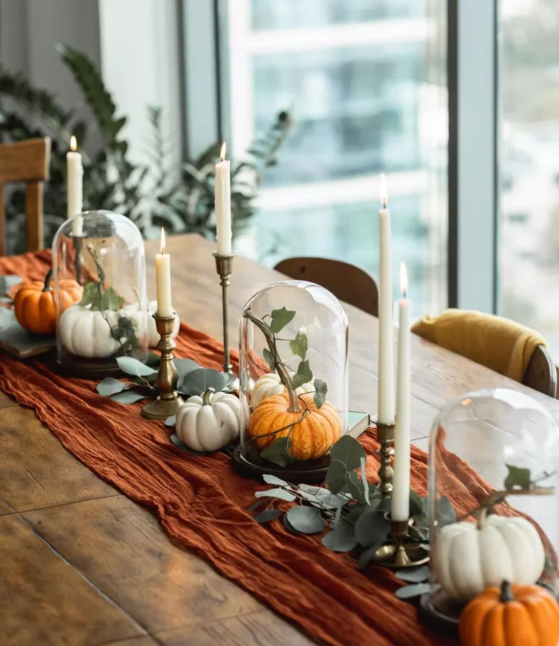 62 Stunning Thanksgiving Table Settings That Will Wow Guests 16 Pumpkin Cloche Table Setting
