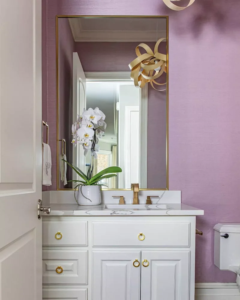 42 Beautiful Purple Bathroom Designs From Soft to Bold 41 Purple Paired With Gold
