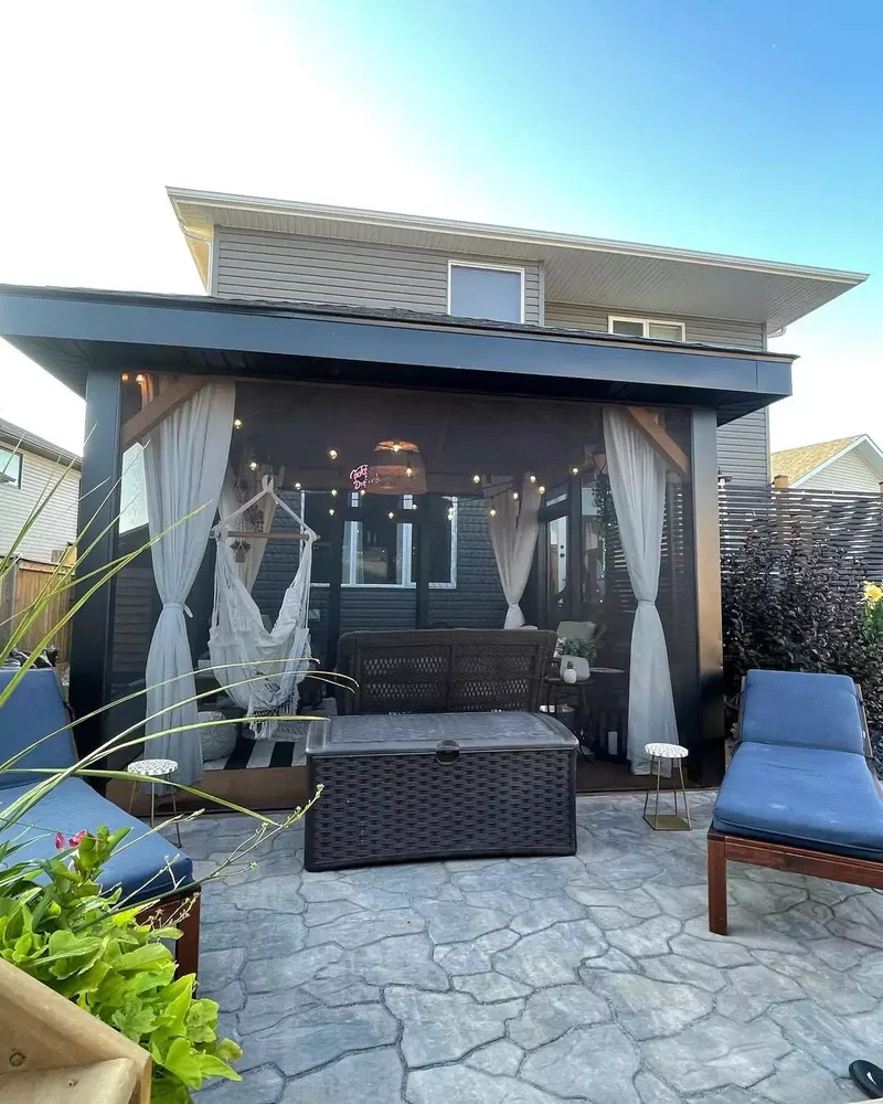 66 Beautiful Patio Landscaping Ideas for Your Outdoor Space 61 Put Up Outdoor Drapery