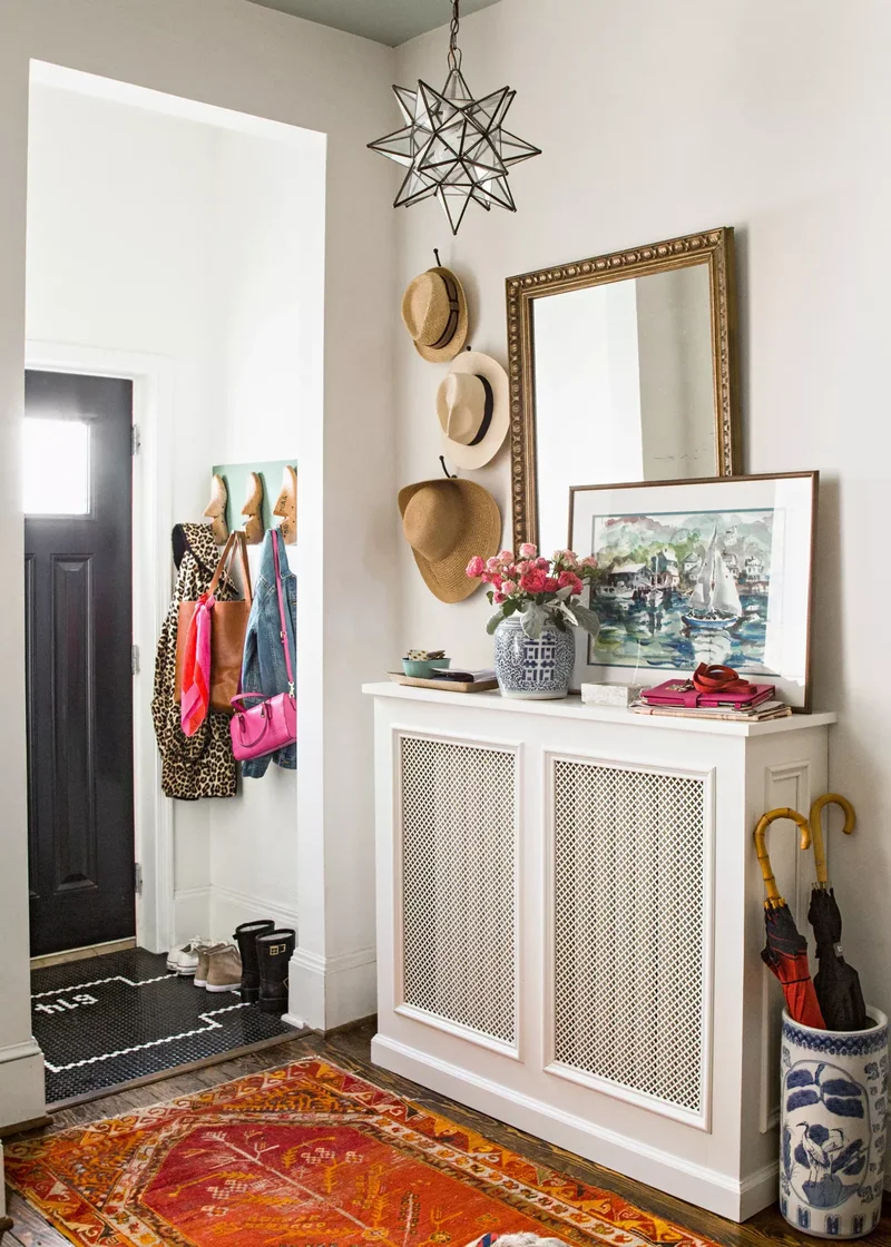 Radiator Cover Turned Entryway Table