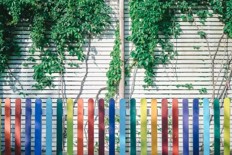 Rainbow Pallet Fence