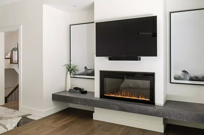 Raised Black Fireplace