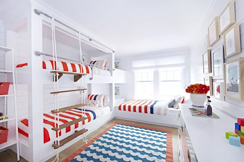 25 Beautiful Bunk Room Designs Everyone Will Adore 12 Red, White, and Blue