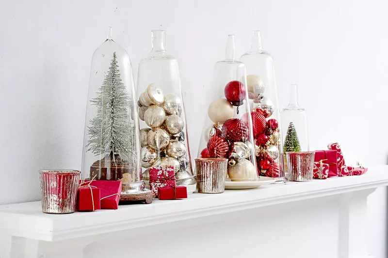 53 Stunning Christmas Mantel Decor Ideas for Your Home 19 Red and Gold Mantel