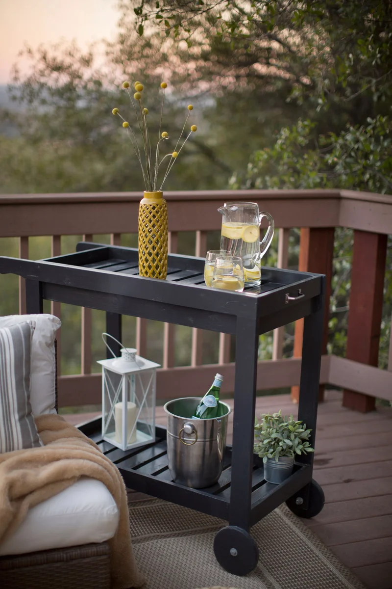26 Smart Deck Storage Solutions to Tidy Your Outdoor Area 21 Rethink a Bar Cart