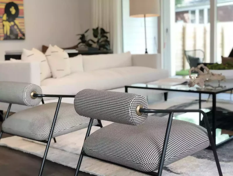 30 Black-and-White Living Room Ideas That Look Stunning 19 Reupholster Seating