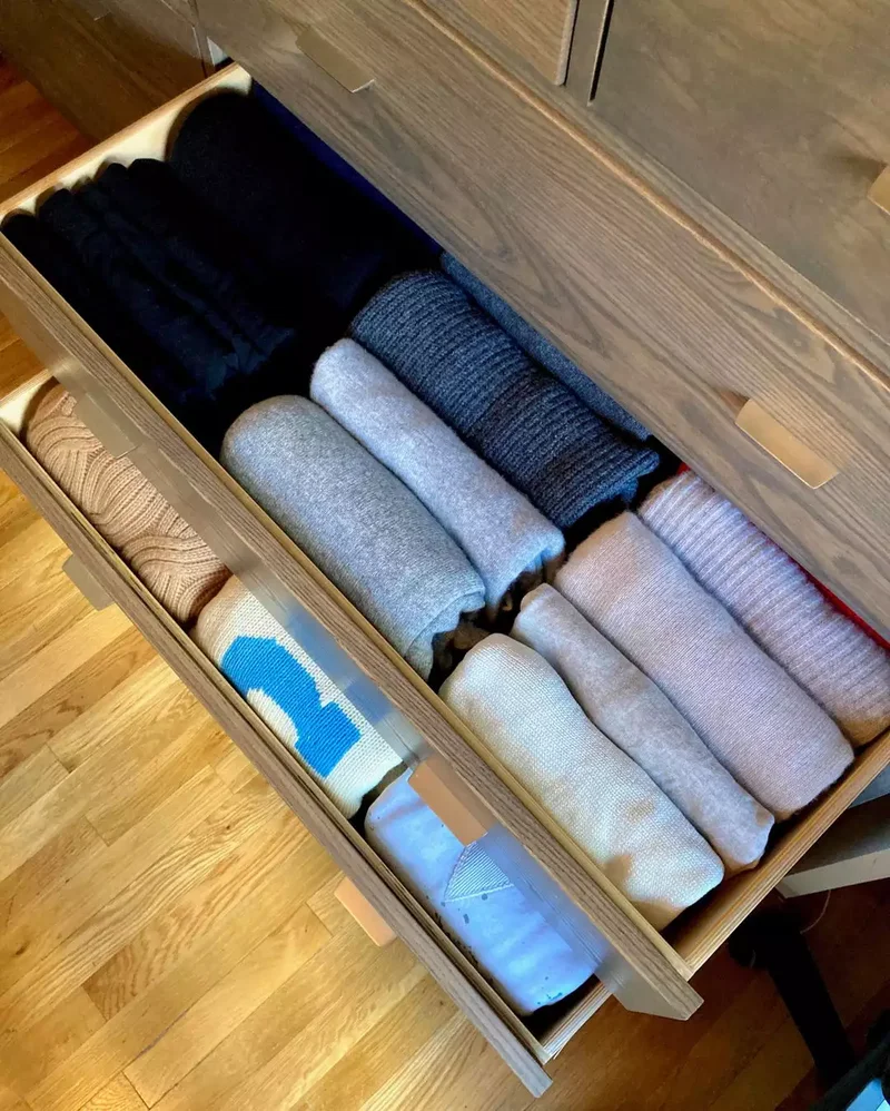 Roll Clothes to Maximize Space