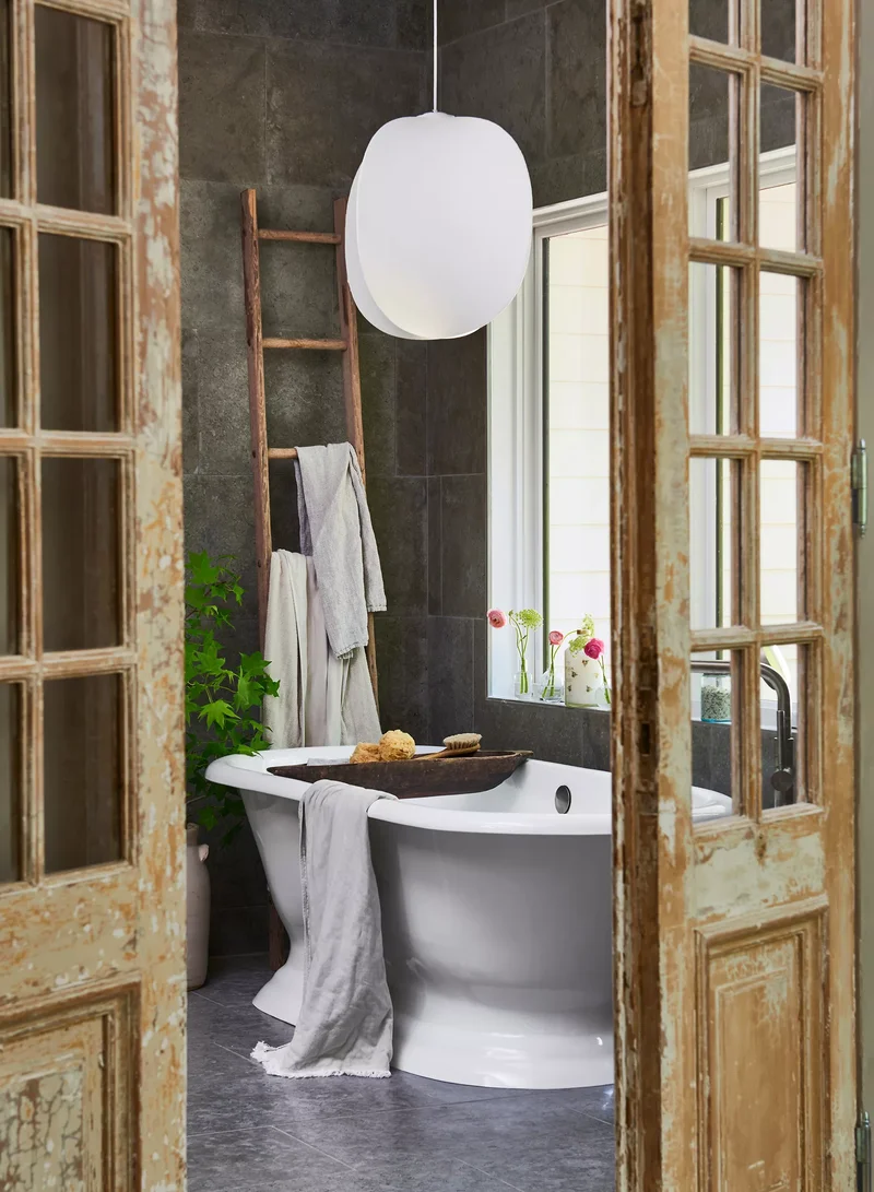 Rustic Bathroom with a Statement Tub