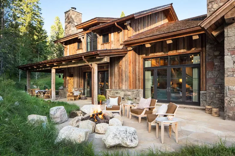 Rustic Boulder Fire Pit