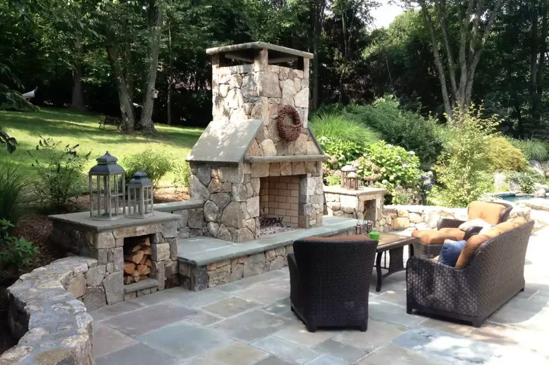 Rustic Outdoor Fireplace