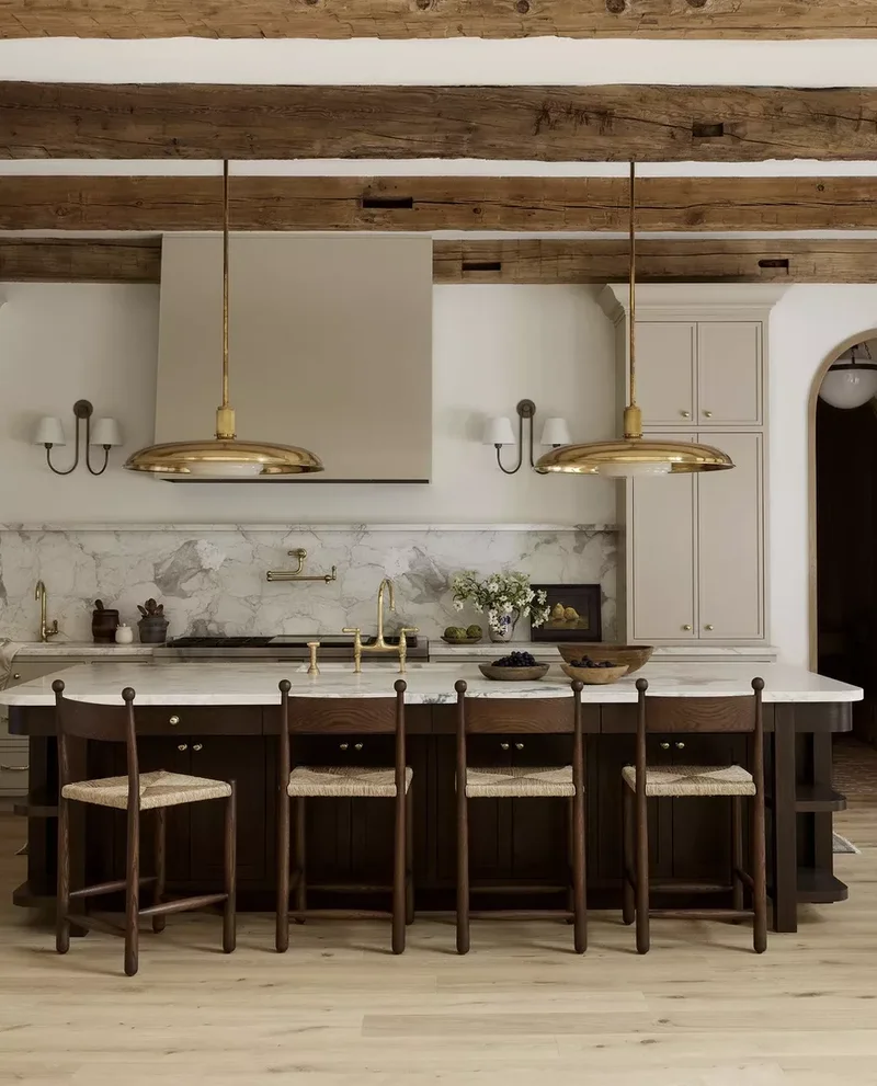Rustic White and Gold Kitchen