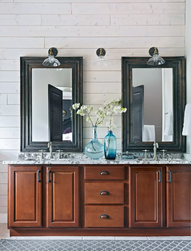 21 Beautiful Bathroom Backsplash Designs for Any Decor 5 Rustic Wood Bathroom Backsplash