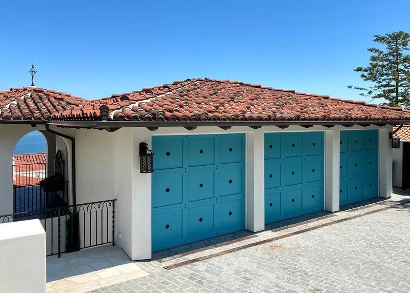 52 Stunning Garage Door Ideas to Boost Your Curb Appeal 20 Santa Barbara Blue Doors