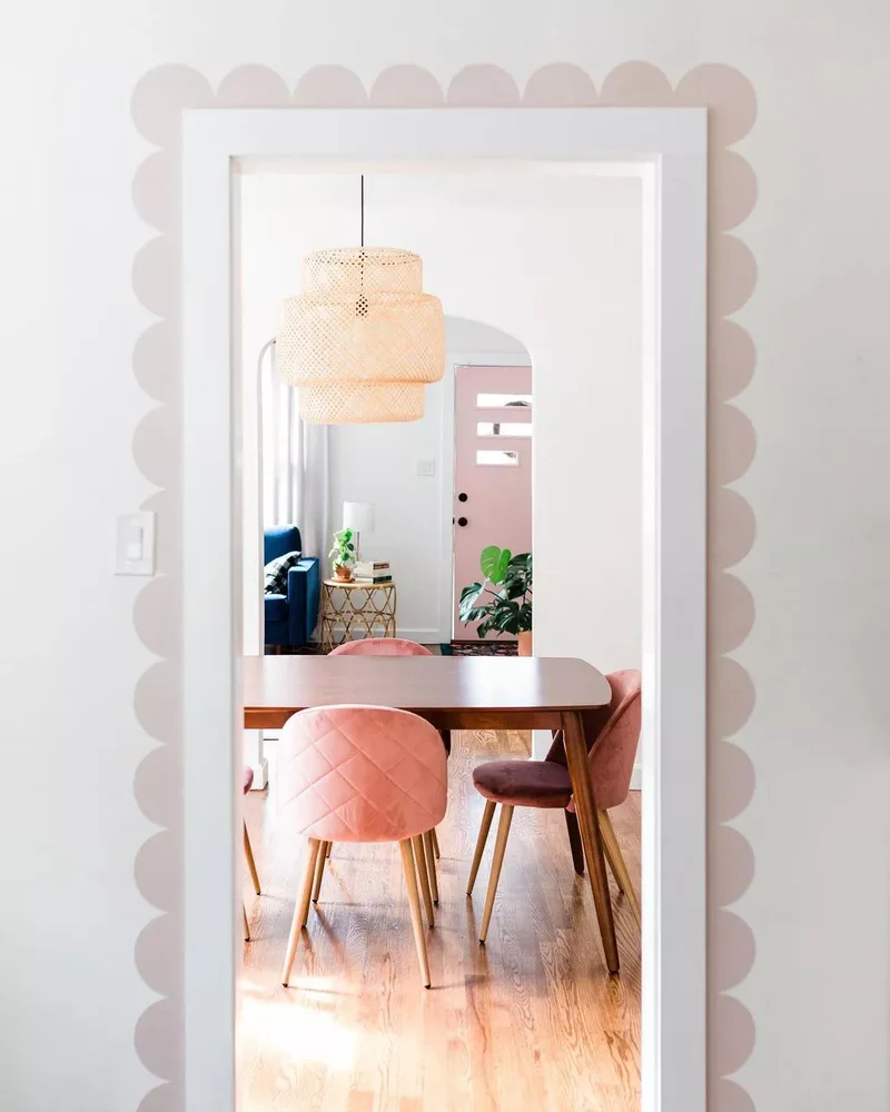 30 Creative Door Painting Ideas for Your Home Interior 24 Scalloped Door Frame