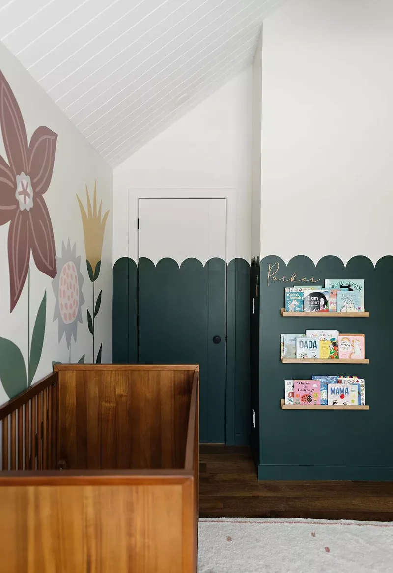 30 Creative Door Painting Ideas for Your Home Interior 14 Scalloped Walls + Door