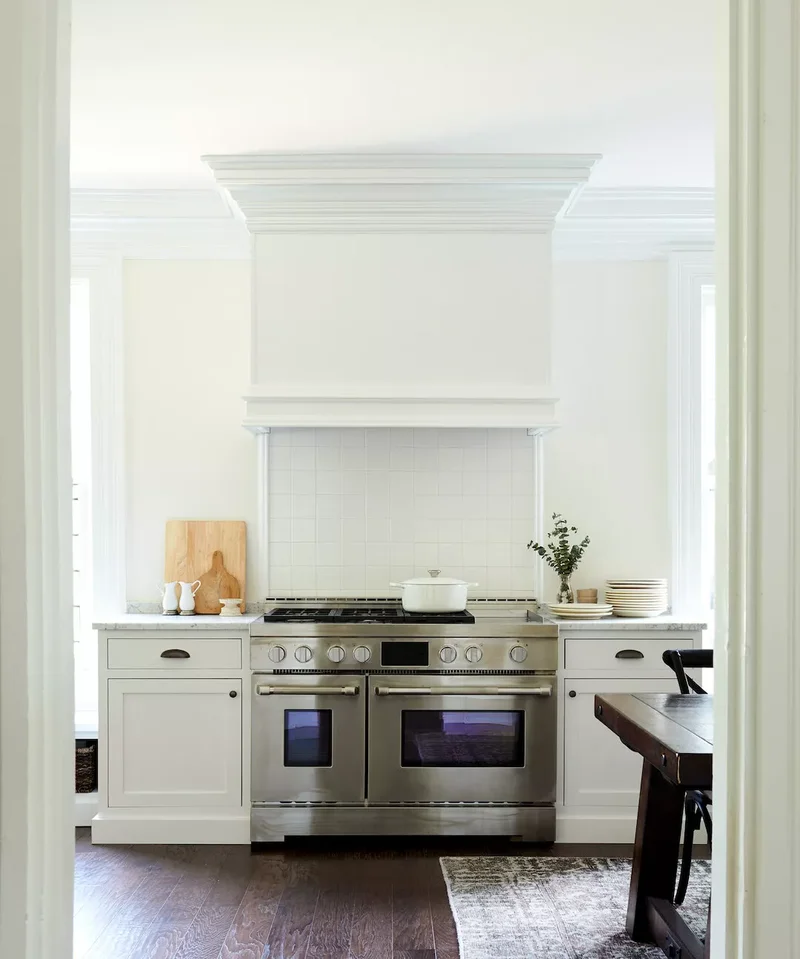 Sculptural White Range Hood